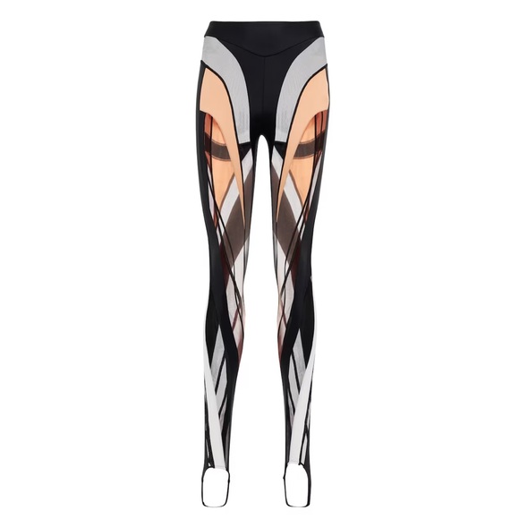 NEW Mugler Sheer Swirl Leggings - Picture 3 of 11